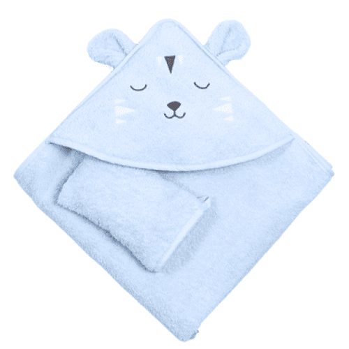Peškir za bebe sa rukavicom za kupanje Cute lion plavi