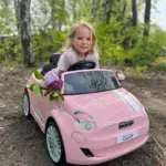 Auto na akumulator Fiat 500 - Pink slika uživo