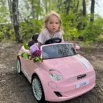 Auto na akumulator Fiat 500 - Pink uživo slika