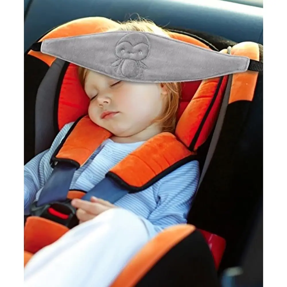 BabyJem zaštita za glavu za decu za auto sedište - Grey prikazano kako se postavlja i koristi