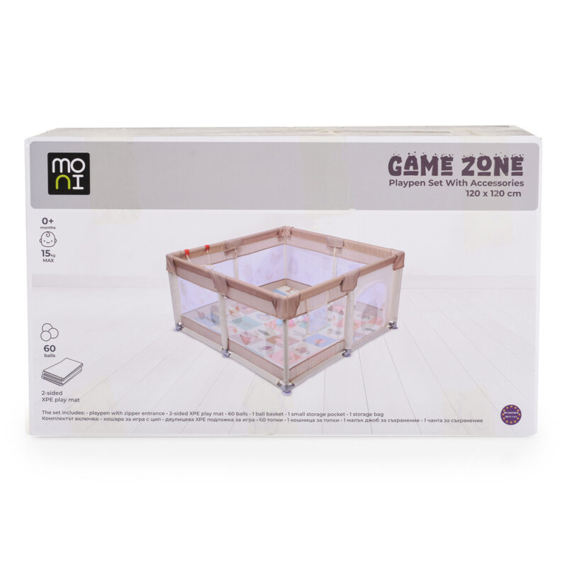 Moni Ogradica za igru GameZone 120 x 120 cm - Mint prikaz pakovanja