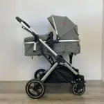 NouNou Kolica za bebe 2 u 1 G2 Light Grey okrenut ka roditeljima