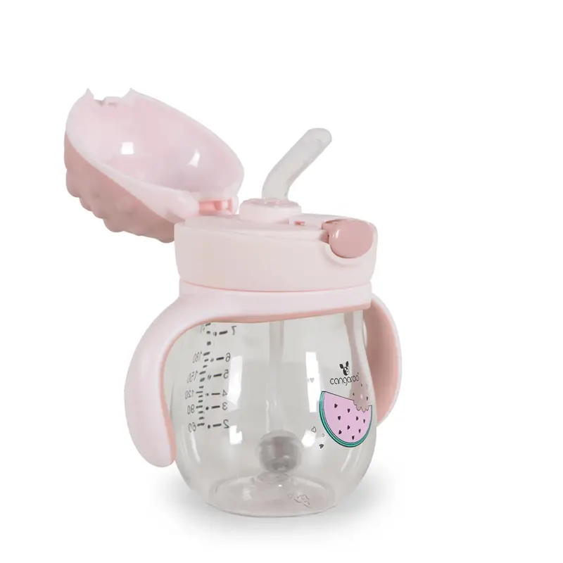 Šolja za bebe 250ml Brillo Pink slamčica
