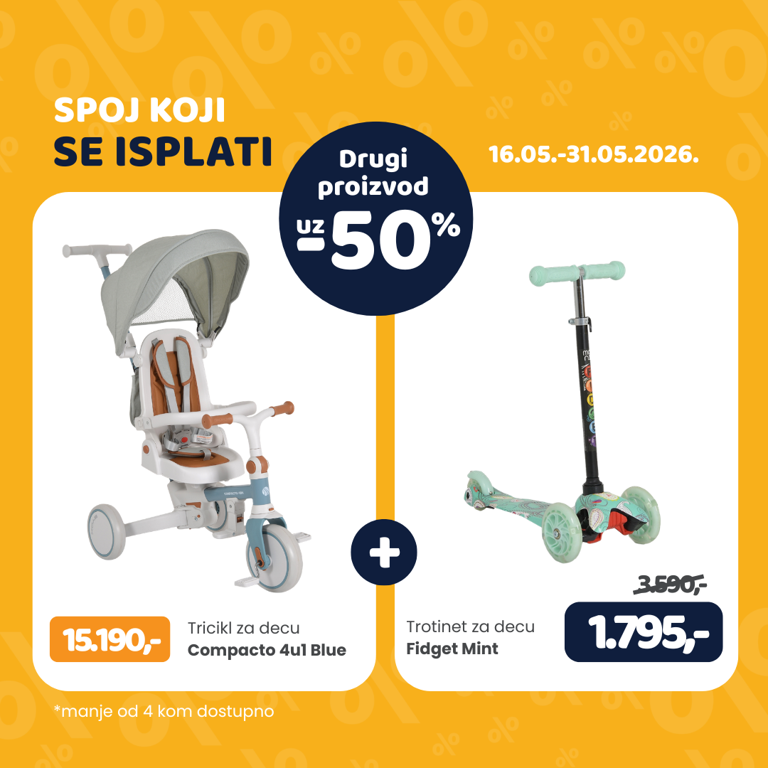 Tricikl Compacto 4in1 + Trotinet Fidget Specijalni set