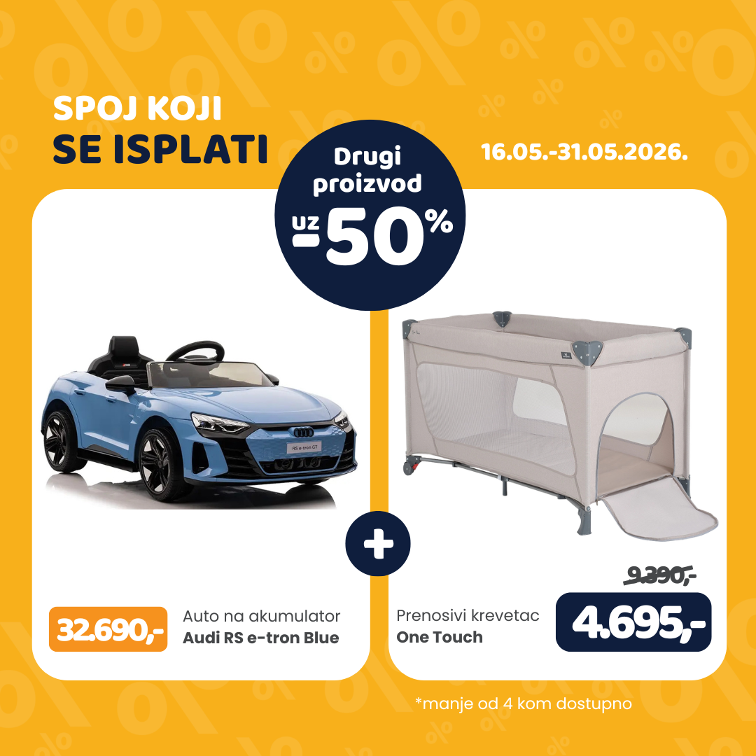 Vozilo na akumulator Audi + Krevetić One Touch Specijalni set