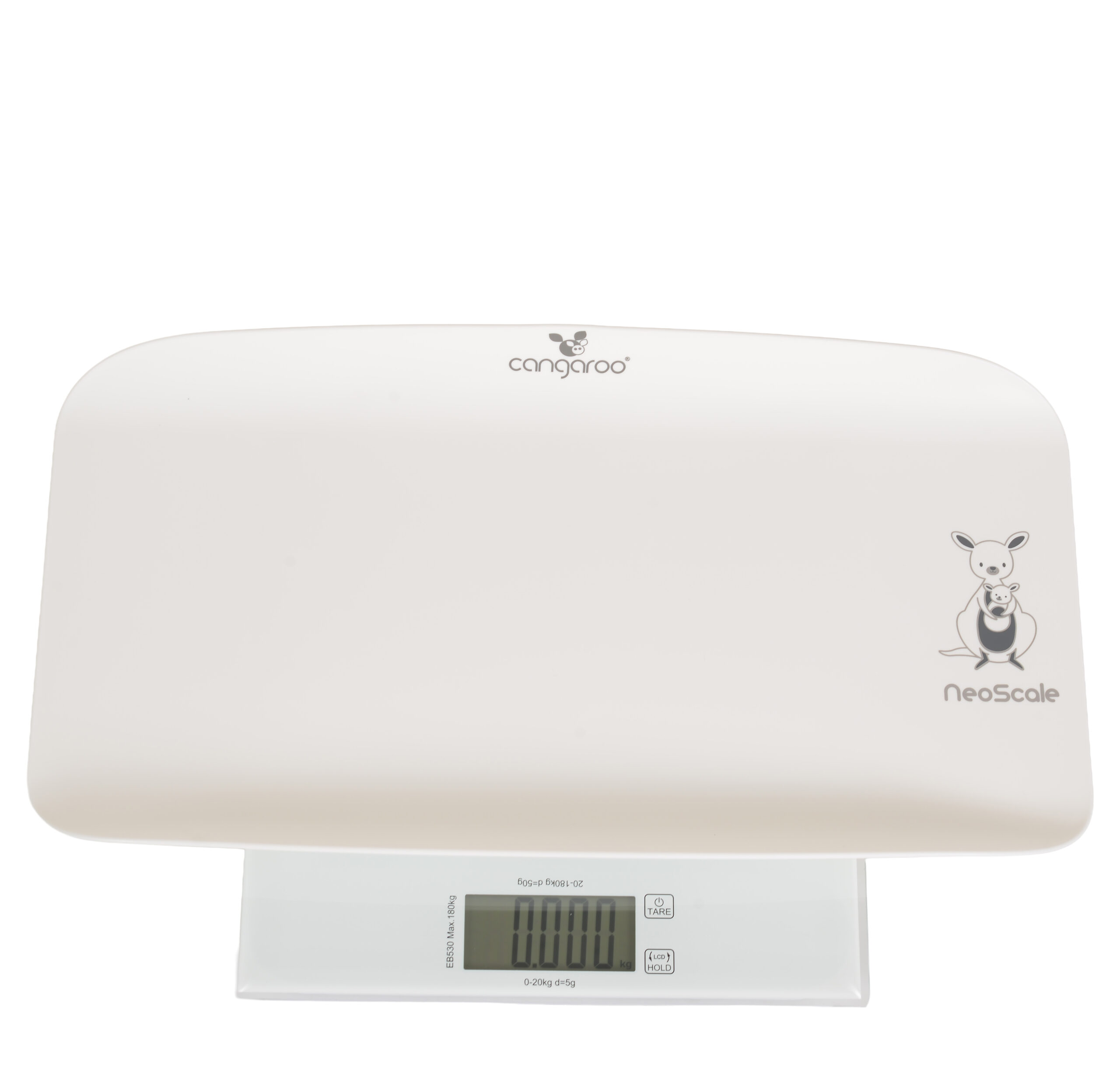 Cangaroo vaga za bebu i mamu NeoScale White | Digitalna 2u1 vaga do 180 kg