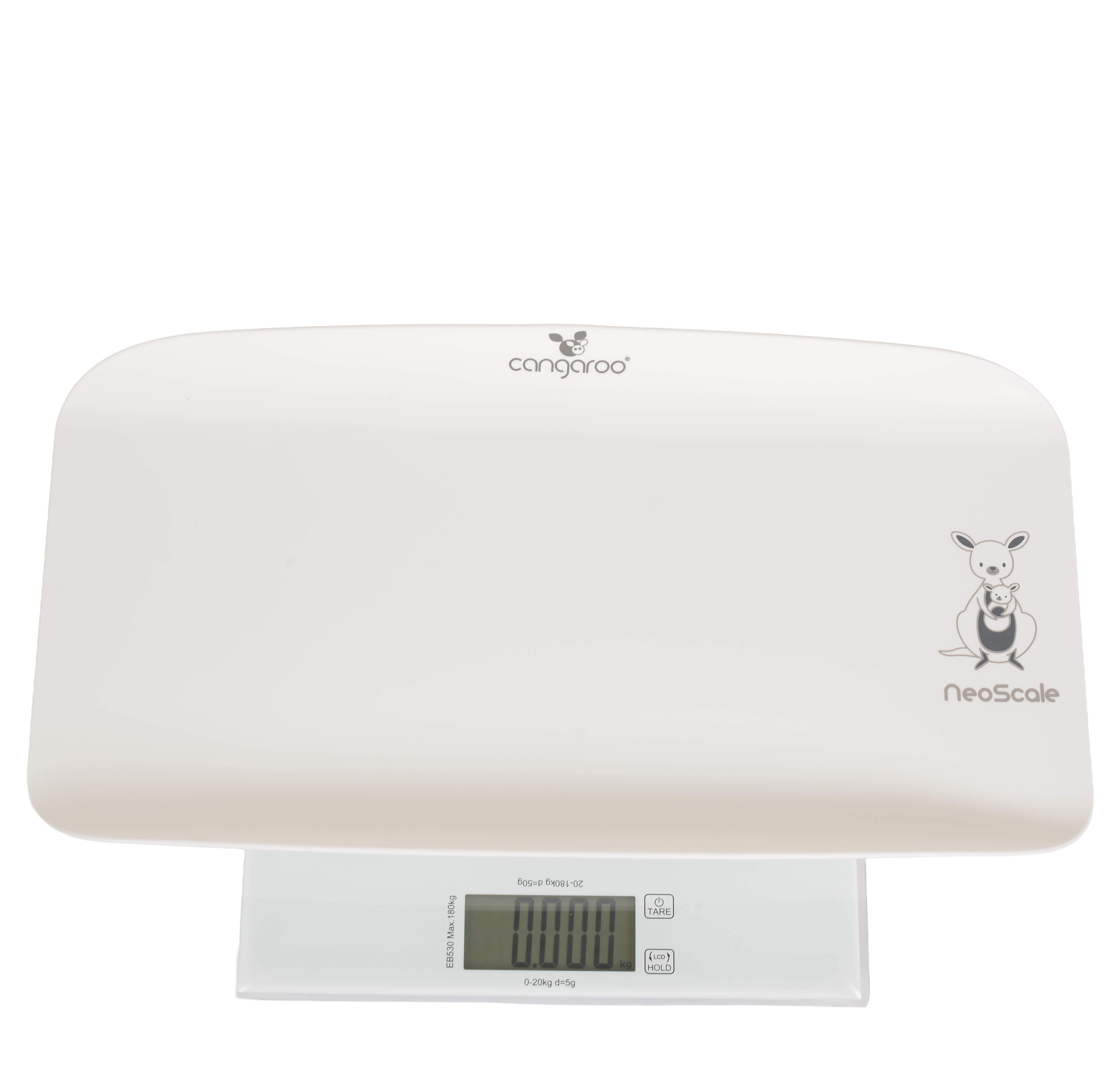 Cangaroo vaga za bebu i mamu NeoScale White | Digitalna 2u1 vaga do 180 kg