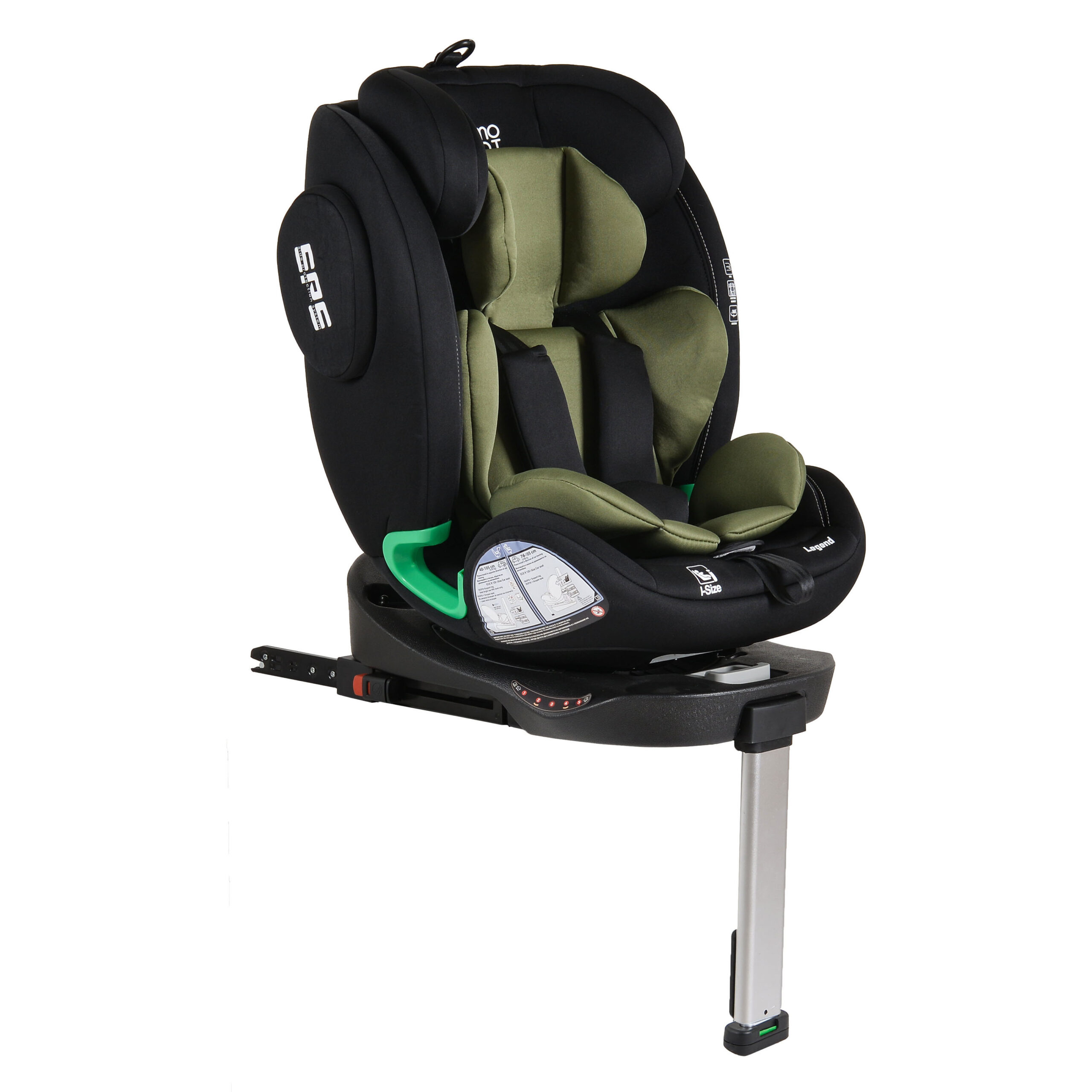Moni Legend i-Size auto sedište za decu sa rotacijom od 360 stepeni, potpornom nogom i ISOFIX sistemom
