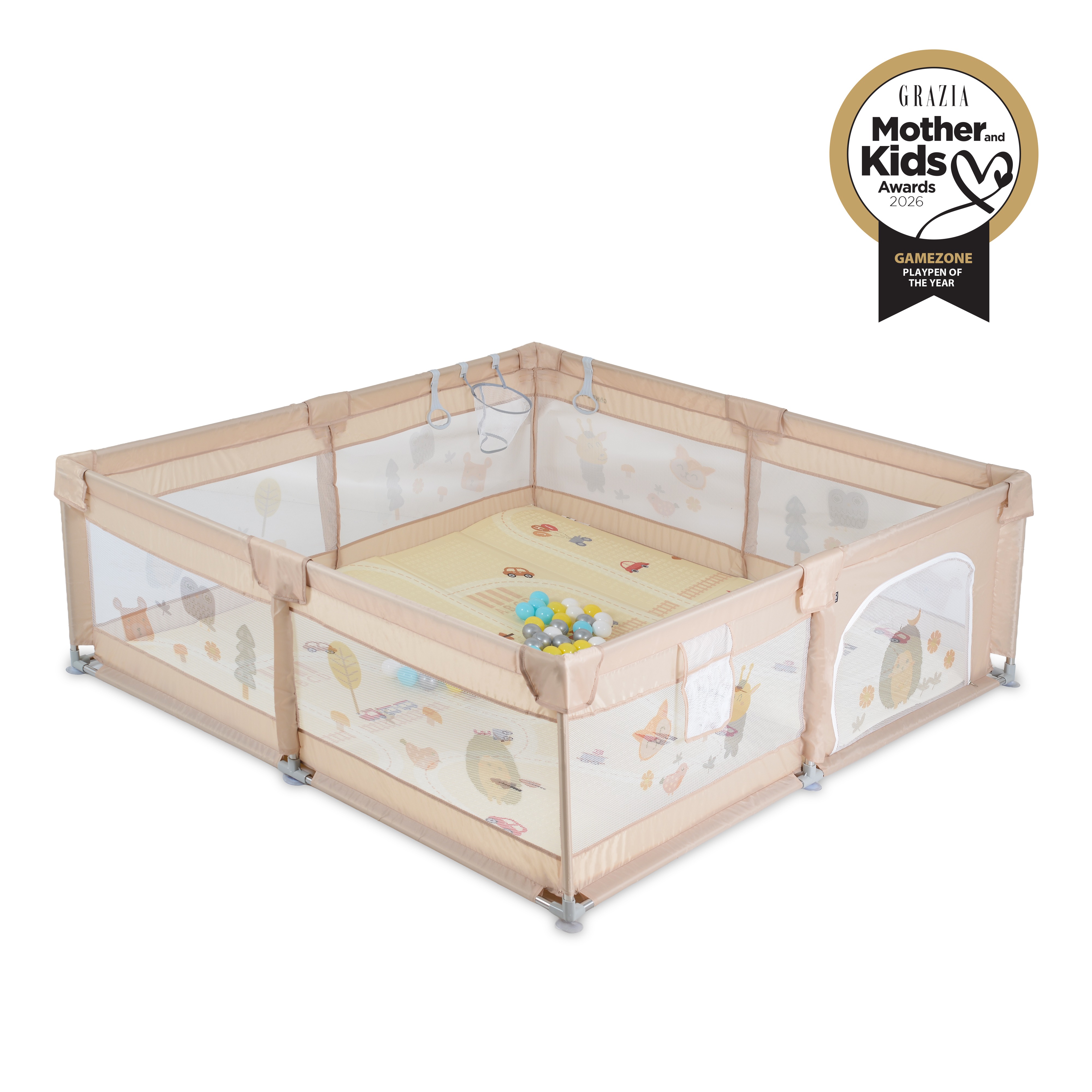 Moni GameZone ogradica za igru 150x200 Beige | Velika ogradica za bebe