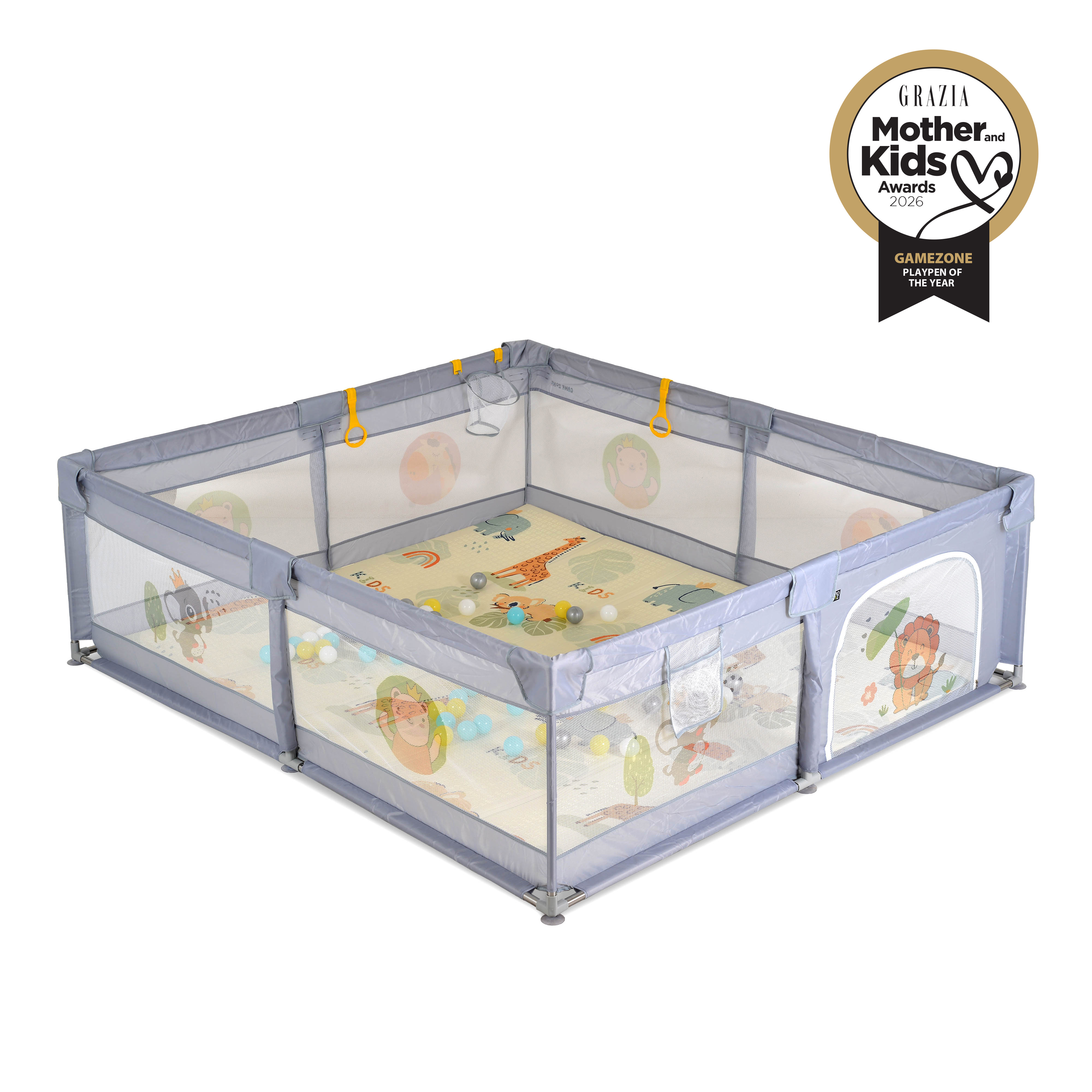 Moni GameZone ogradica za igru 150x200 Grey | Velika ogradica za bebe